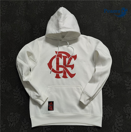 Offrire Giacca Con Cappuccio Calcio Flamengo Bianco 2023-2024