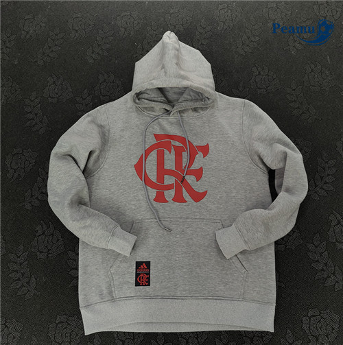 Fornire Giacca Con Cappuccio Calcio Flamengo Grigio 2023-2024
