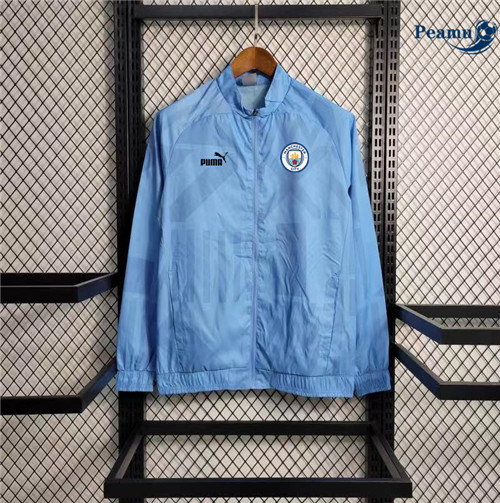 Produzione Giacca A Vento Calcio Manchester City Blu 2023-2024