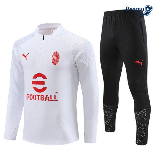 CreareMaglie Maglie Tuta Calcio AC Milan Bianco 2023-2024
