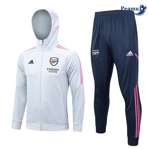 ScontoMaglie Maglie Tuta Calcio - Felpa con cappuccio Arsenal Bianco 2023-2024