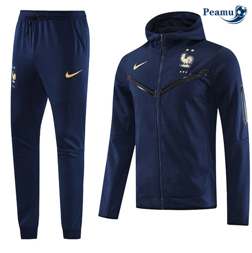 ProduzioneMaglie Maglie Tuta Calcio - Felpa con cappuccio Francia Blu Reale 2023-2024