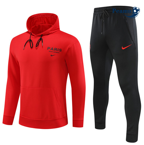 NuovoMaglie Maglie Tuta Calcio - Felpa con cappuccio PSG Rosso 2023-2024