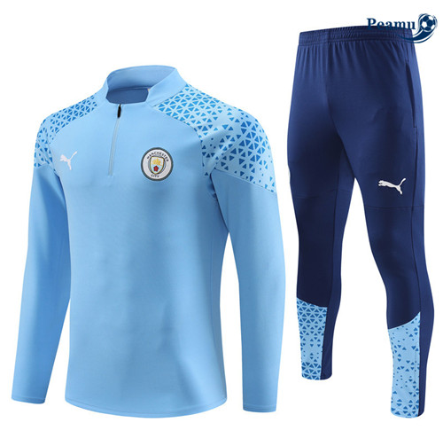 NuovoMaglie Maglie Tuta Calcio Manchester City Bambino Blu 2023-2024