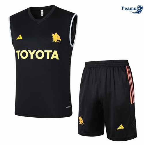 Vendita Kit Maglia Formazione AS Roma Canotta + Pantaloncini nero 2024-2025