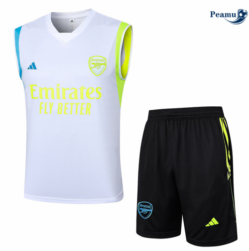 Acquistare Kit Maglia Formazione Arsenal Canotta + Pantaloncini Bianco 2024-2025