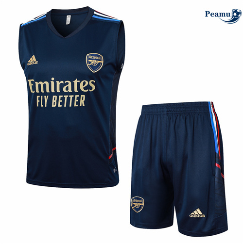 Offrire Kit Maglia Formazione Arsenal Canotta + Pantaloncini Blu Reale 2024-2025