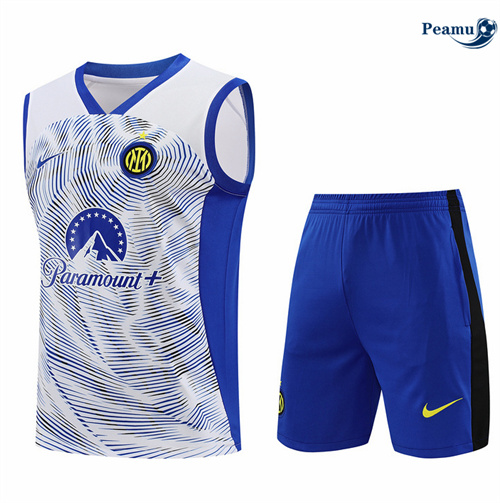 Saldi Kit Maglia Formazione Inter Milan Canotta + Pantaloncini Bianco 2024-2025