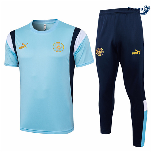 Collezione Kit Maglia Formazione Manchester City + Pantaloni azzurro 2024-2025