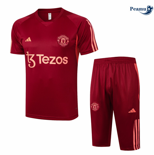 Scelta Kit Maglia Formazione Manchester United + Pantaloncini rosso granate 2024-2025