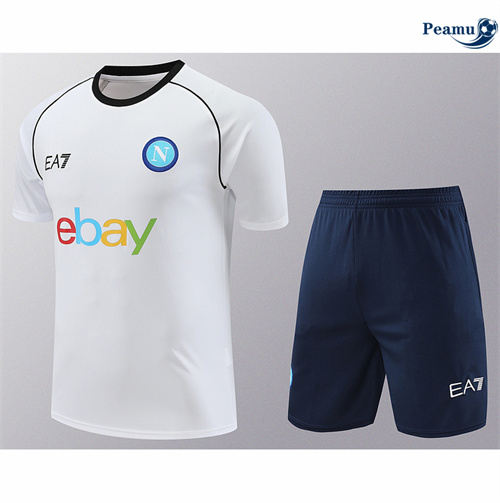 Nuove Kit Maglia Formazione Napoli + Pantaloncini Bianco 2024-2025