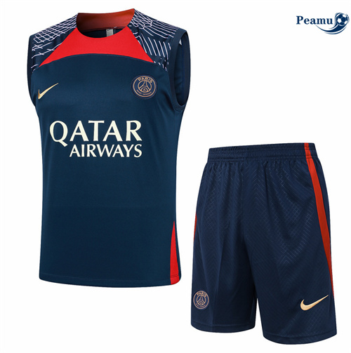 Nuove Kit Maglia Formazione Paris PSG Canotta + Pantaloncini Blu Reale 2024-2025