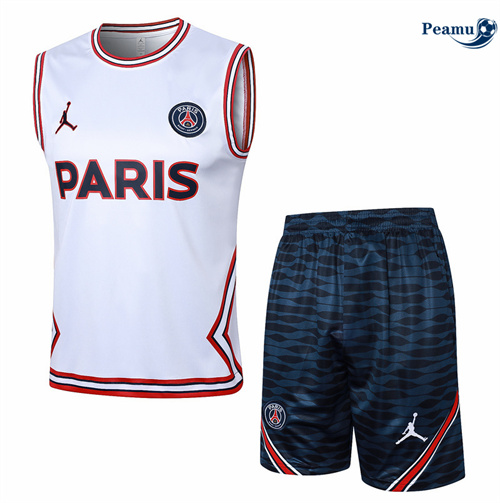 Promozionale Kit Maglia Formazione Paris PSG Canotta + Pantaloncini Bianco 2024-2025