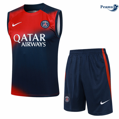 Vendere Kit Maglia Formazione Paris PSG Canotta + Pantaloncini rosso 2024-2025