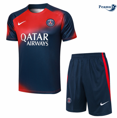 Negozio Kit Maglia Formazione Paris PSG + Pantaloncini Blu Reale 2024-2025