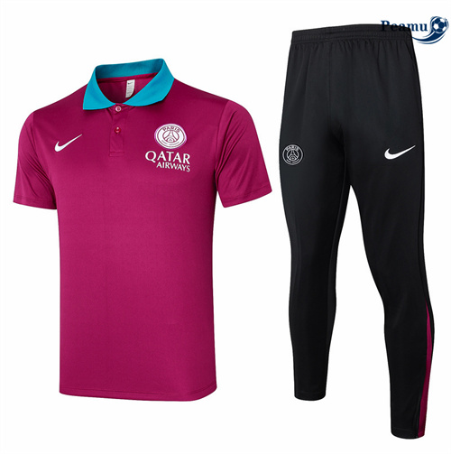 Vendita Kit Maglia Formazione Paris Polo + Pantaloni viola 2024-2025