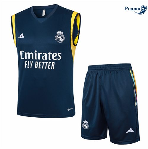 Saldi Kit Maglia Formazione Real Madrid Canotta + Pantaloncini blu marino 2024-2025