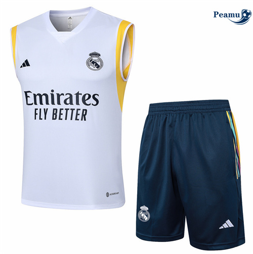 Scelta Kit Maglia Formazione Real Madrid Canotta + Pantaloncini Bianco 2024-2025