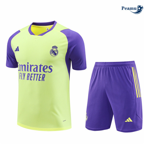 Acquista Kit Maglia Formazione Real Madrid Bambino + Pantaloncini giallo claro 2024-2025