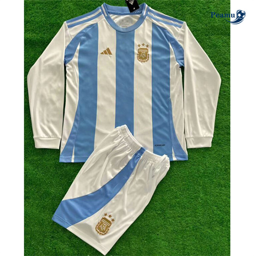 Nuovo Maglia Calcio Argentina Bambino Prima Manica lunga Verde 2024-2025