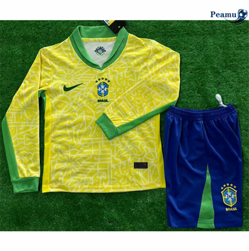 Scelta Maglia Calcio Brasil Bambino Prima Manica lunga 2024-2025