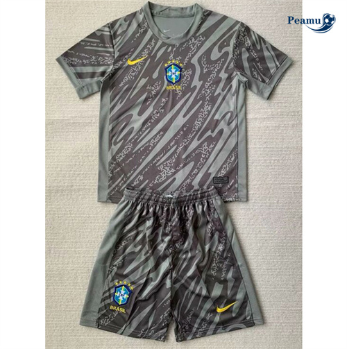 Acquista Maglia Calcio Brasile Bambino Portiere grigio 2024-2025