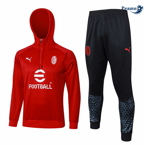 Sconto Tuta Calcio - Felpa con cappuccio AC Milan rosso 2024-2025