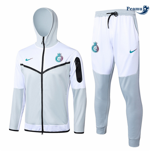 Acquista Tuta Calcio - Felpa con cappuccio Al-Nassr FC grigio chiaro 2024-2025