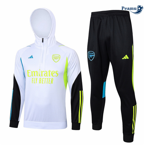 Acquista Tuta Calcio - Felpa con cappuccio Arsenal Bianco 2024-2025