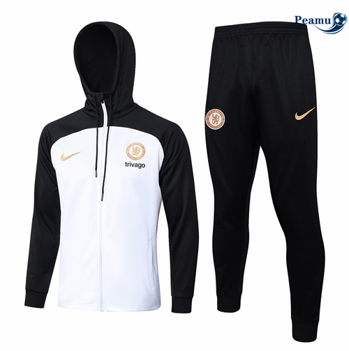 Vendere Tuta Calcio - Felpa con cappuccio Chelsea Bianco 2024-2025