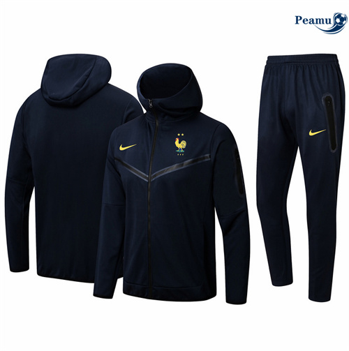 Collezione Tuta Calcio - Felpa con cappuccio Francia Blu Reale 2024-2025
