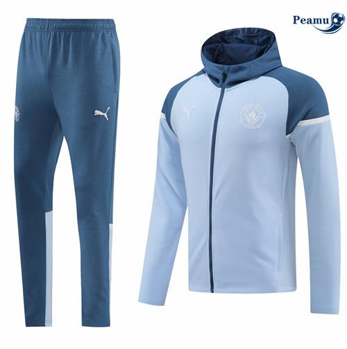 Vendita Tuta Calcio - Felpa con cappuccio Manchester City blu 2024-2025