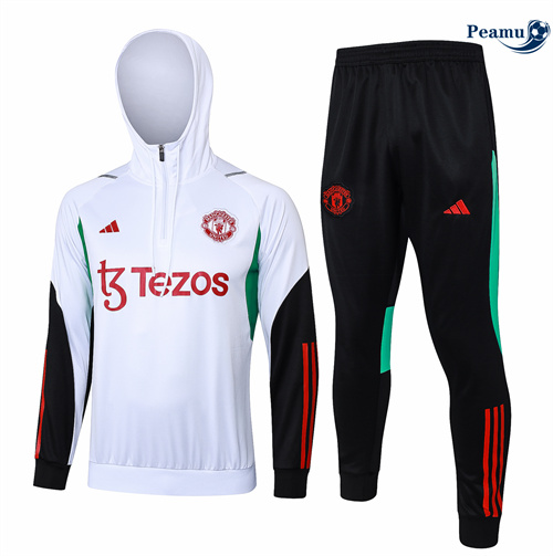 Scelta Tuta Calcio - Felpa con cappuccio Manchester United Bianco 2024-2025