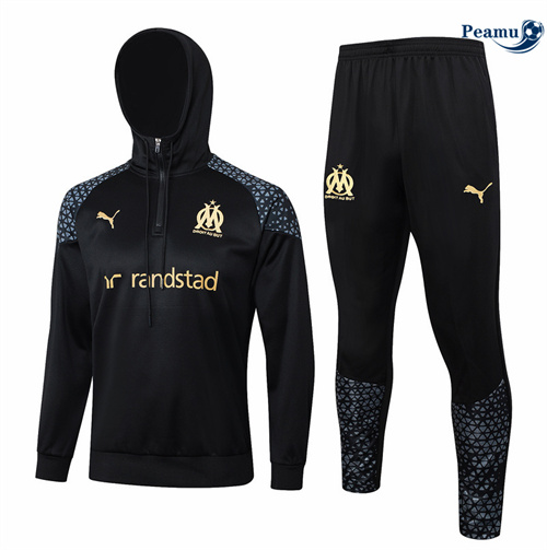 Vendere Tuta Calcio - Felpa con cappuccio Marsella nero 2024-2025