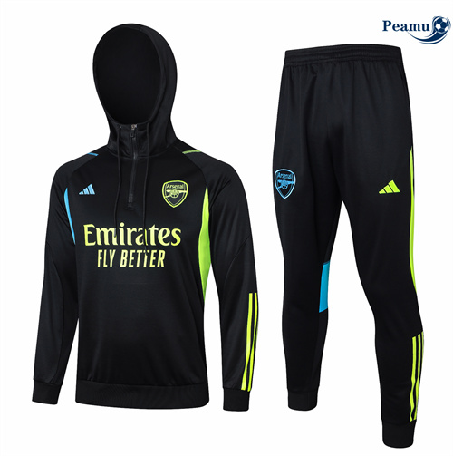 Collezione Tuta Calcio - Felpa con cappuccio Bambino Arsenal nero 2024-2025