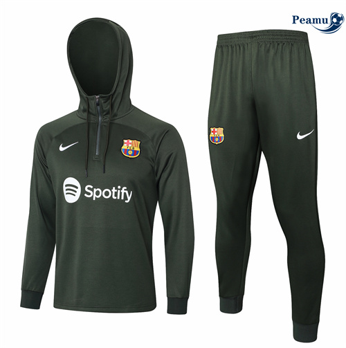 Saldi Tuta Calcio - Felpa con cappuccio Bambino Barcellona verde scuro 2024-2025