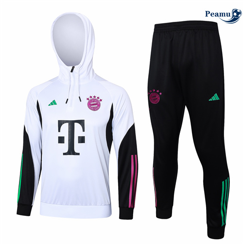Collezione Tuta Calcio - Felpa con cappuccio Bambino Bayern Monaco Bianco 2024-2025