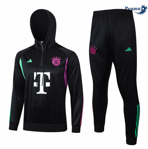 Nuovo Tuta Calcio - Felpa con cappuccio Bambino Bayern Monaco nero 2024-2025