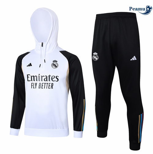 Fornire Tuta Calcio - Felpa con cappuccio Bambino Real Madrid Bianco 2024-2025