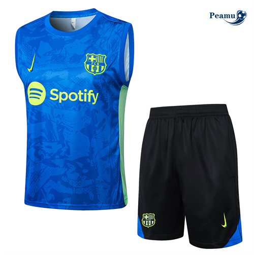 Collezione Kit Maglia Formazione Barcellona Canotta + Pantaloncini Blu 2024-2025