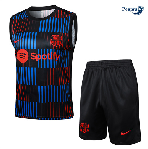 Nuovo Kit Maglia Formazione Barcellona Canotta + Pantaloncini Nero 2024-2025