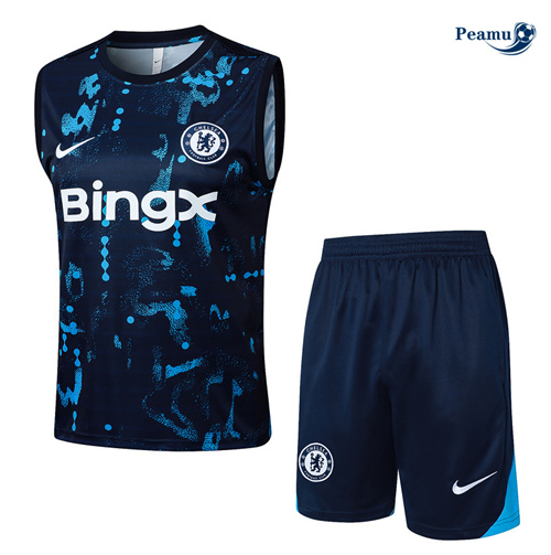 Fornire Kit Maglia Formazione Chelsea Canotta + Pantaloncini blu reale 2024-2025