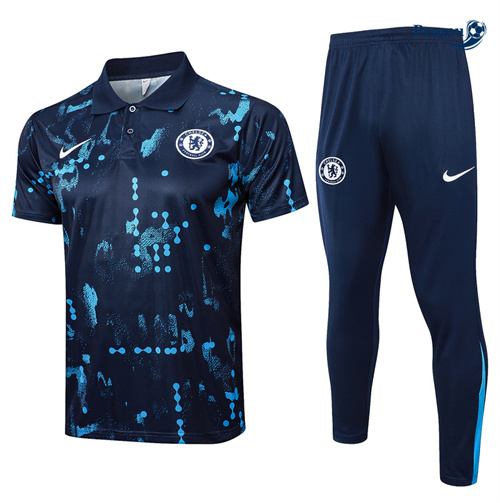 Nuovo Kit Maglia Formazione Chelsea Polo + Pantaloncini blu reale 2024-2025
