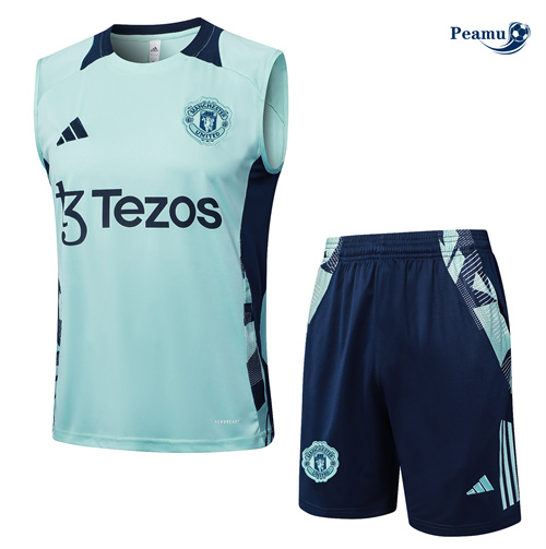 Shopping Kit Maglia Formazione Manchester United Canotta + Pantaloncini verde chiaro 2024-2025
