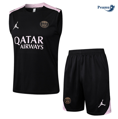 Acquista Kit Maglia Formazione Paris Saint Germain Canotta + Pantaloncini Nero 2024-2025