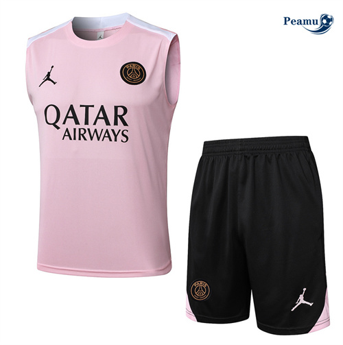 Offrire Kit Maglia Formazione Paris Saint Germain Canotta + Pantaloncini rosa 2024-2025