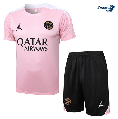 Promozionale Kit Maglia Formazione Paris Saint Germain + Pantaloncini rosa 2024-2025