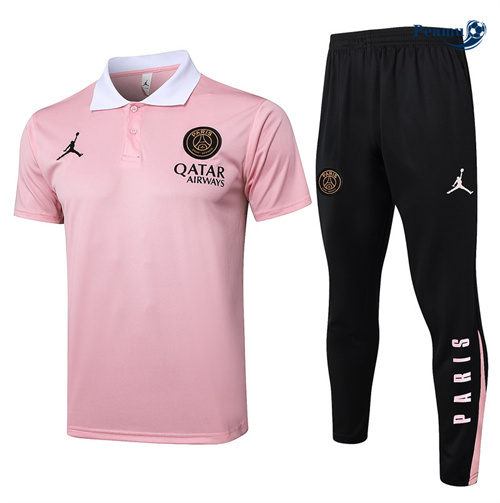 Vendere Kit Maglia Formazione Paris Polo + Pantaloncini rosa 2024-2025
