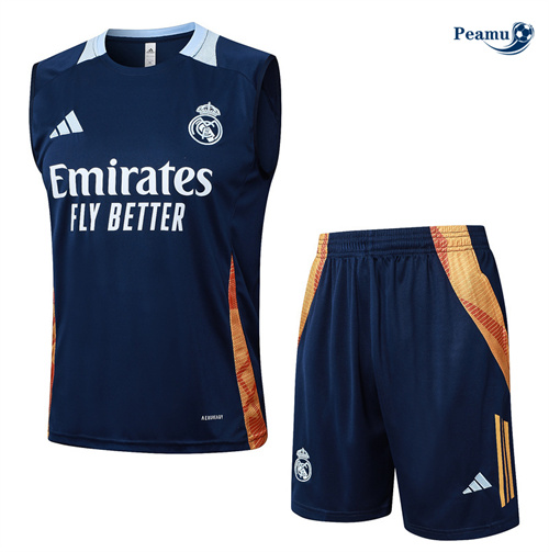 Vendita Kit Maglia Formazione Real Madrid Canotta + Pantaloncini blu reale 2024-2025