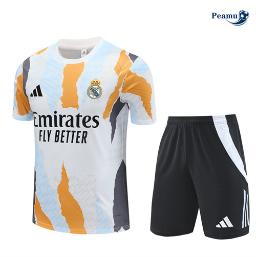Offrire Kit Maglia Formazione Real Madrid + Pantaloncini Bianco 2024-2025